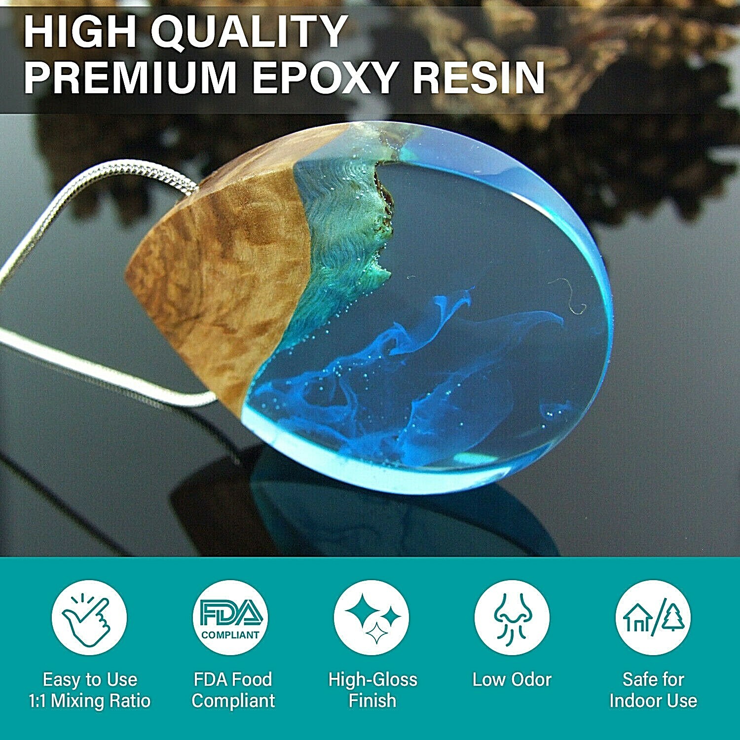 Crystal Clear Epoxy for bar tops, tables, crafts, jewelry, castings-1 Gallon Kit