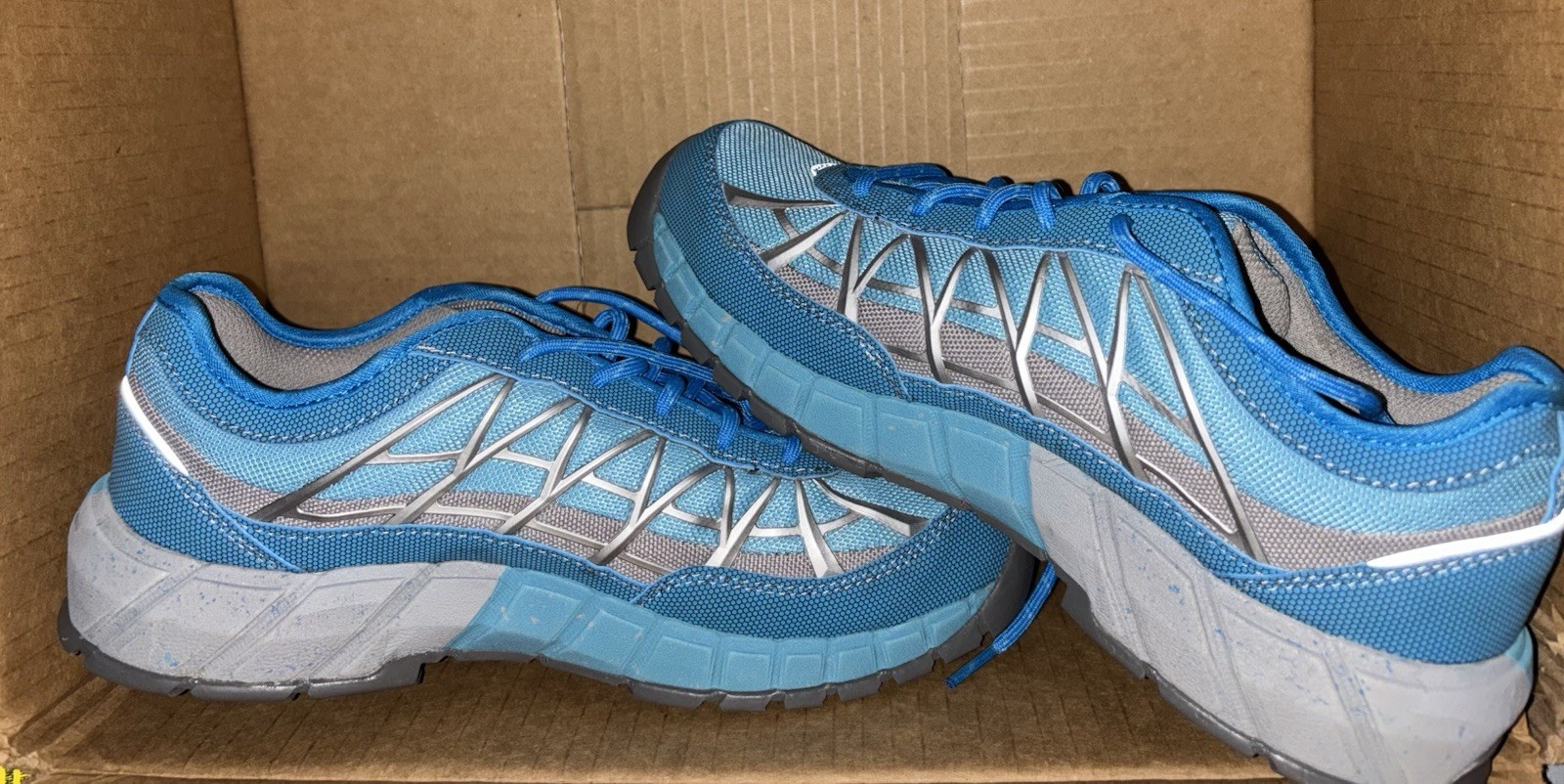 Womens CAT Caterpillar Blue/Gray Steel Toe Ergo SRX Protective Work Shoes SZ 9