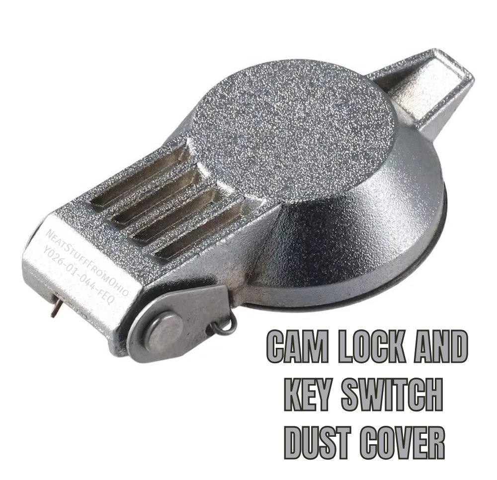 CAM LOCK DUST COVER – KEY SWITCH COVER, WEATHER RESISTANT, METAL, ZINC PLATED