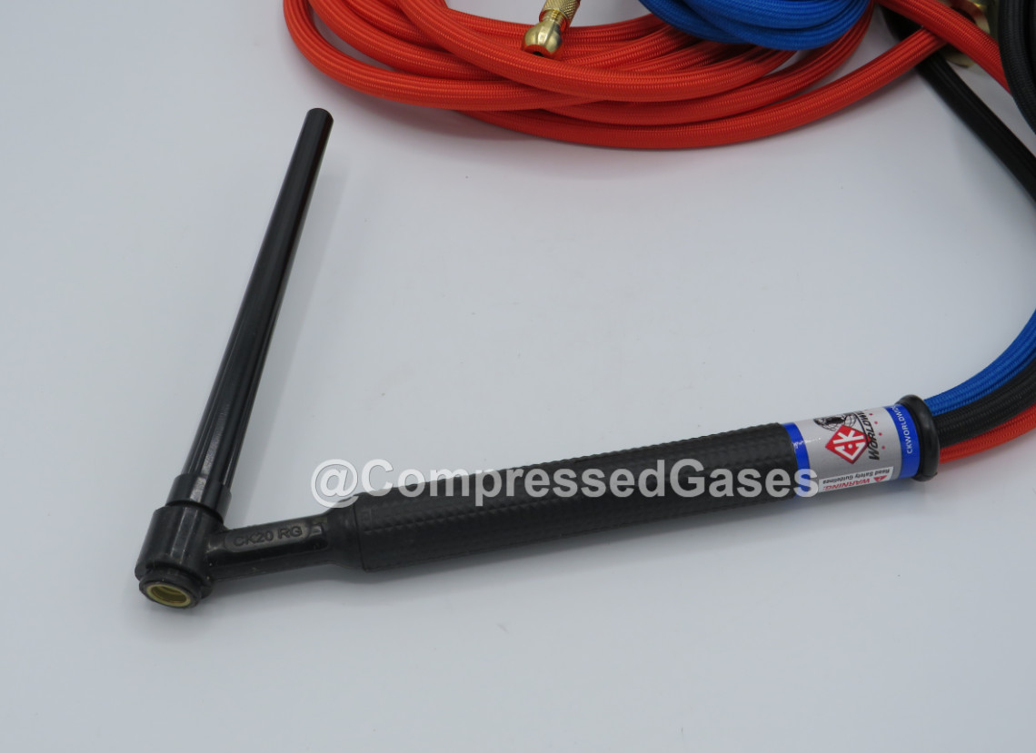CK Worldwide CK20-12SF Tig Torch Package, 250 amp, 12.5′ Water Cooled, RG Supe