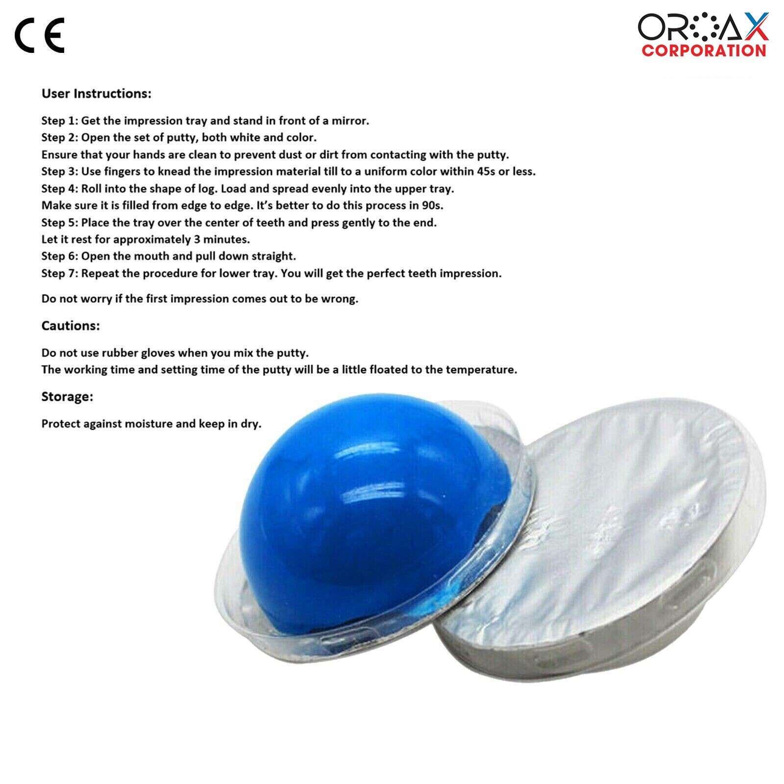 Dental Hydrophilic Firmer Teeth Impression Putty Custom Mold Firmer Teeth Putty