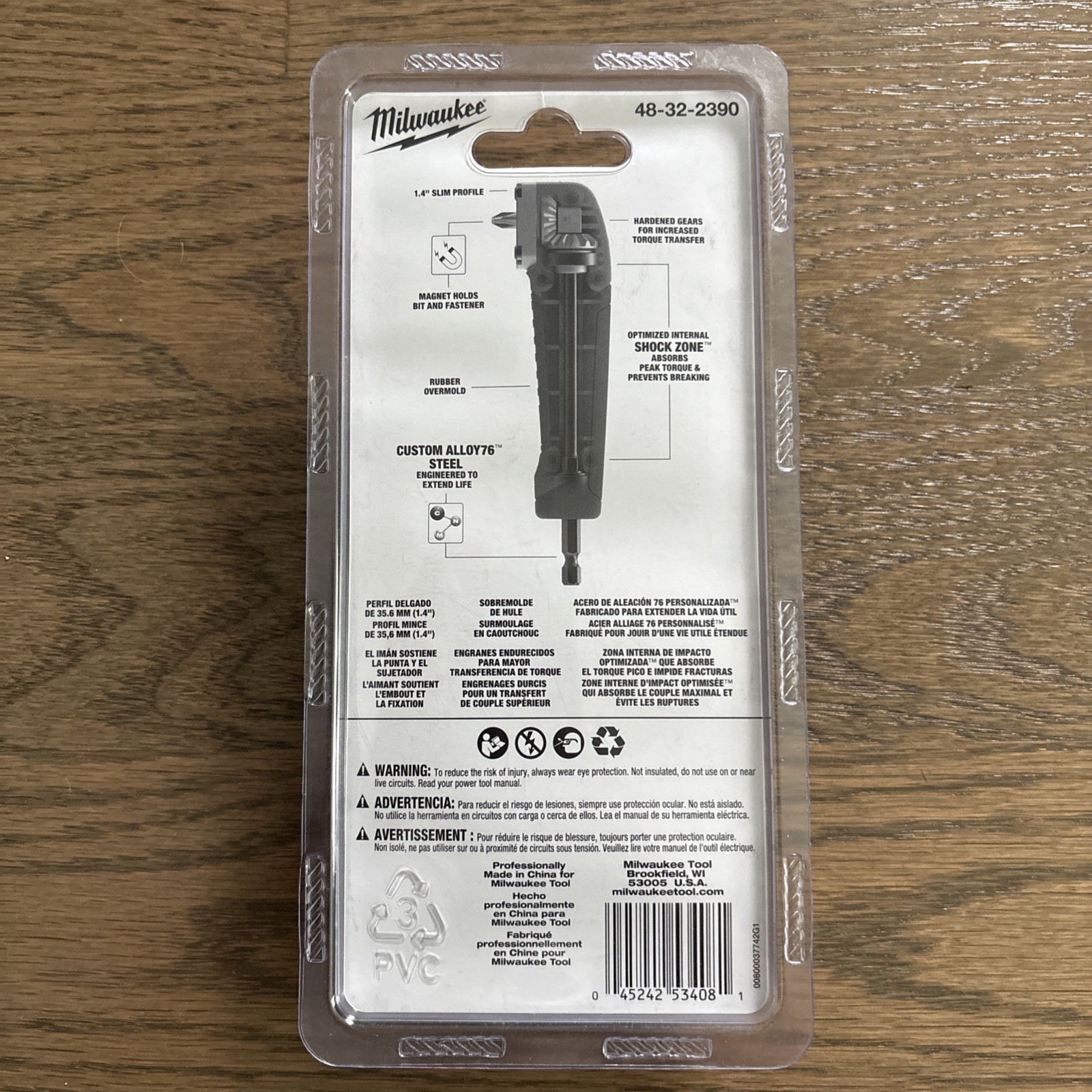 Milwaukee SHOCKWAVE Impact Duty Right Angle Drill Adapter 1/4″ 48-32-2390