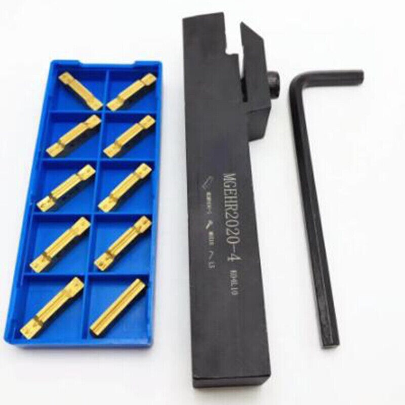 20mm Lathe Cut-Off Grooving Parting Tool Holder+ 10* MGMN400-M Insert Blades 4mm