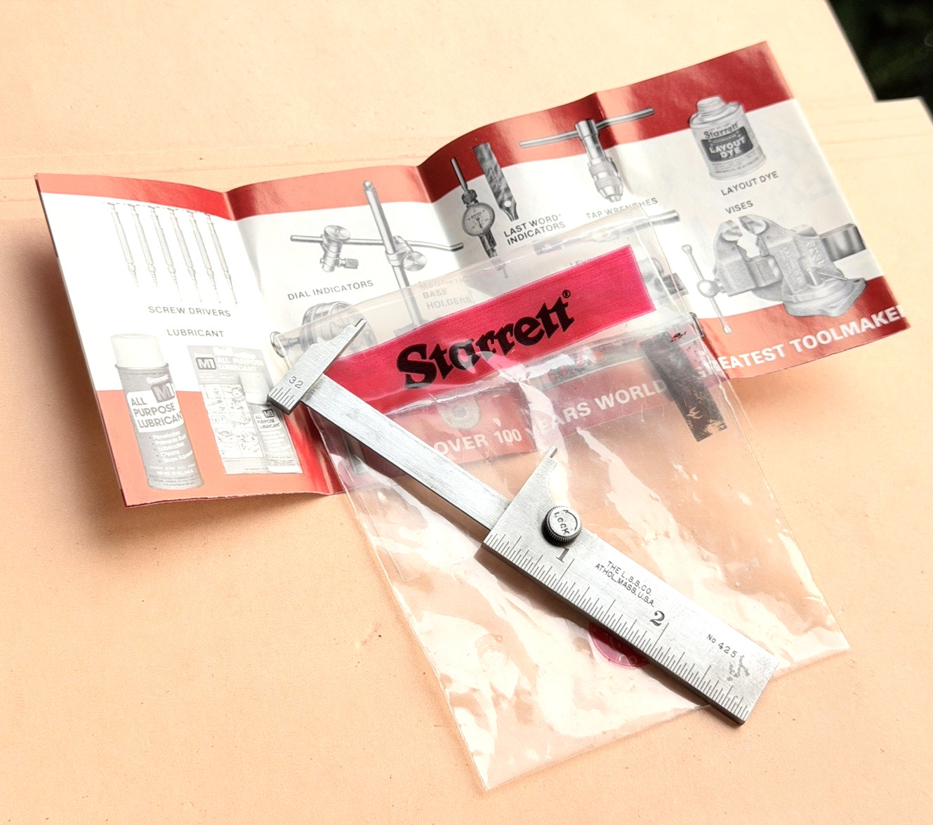 STARRETT No.425-3 3-Inch Steel Pocket Slide Caliper. Made in the USA 🇺🇸!