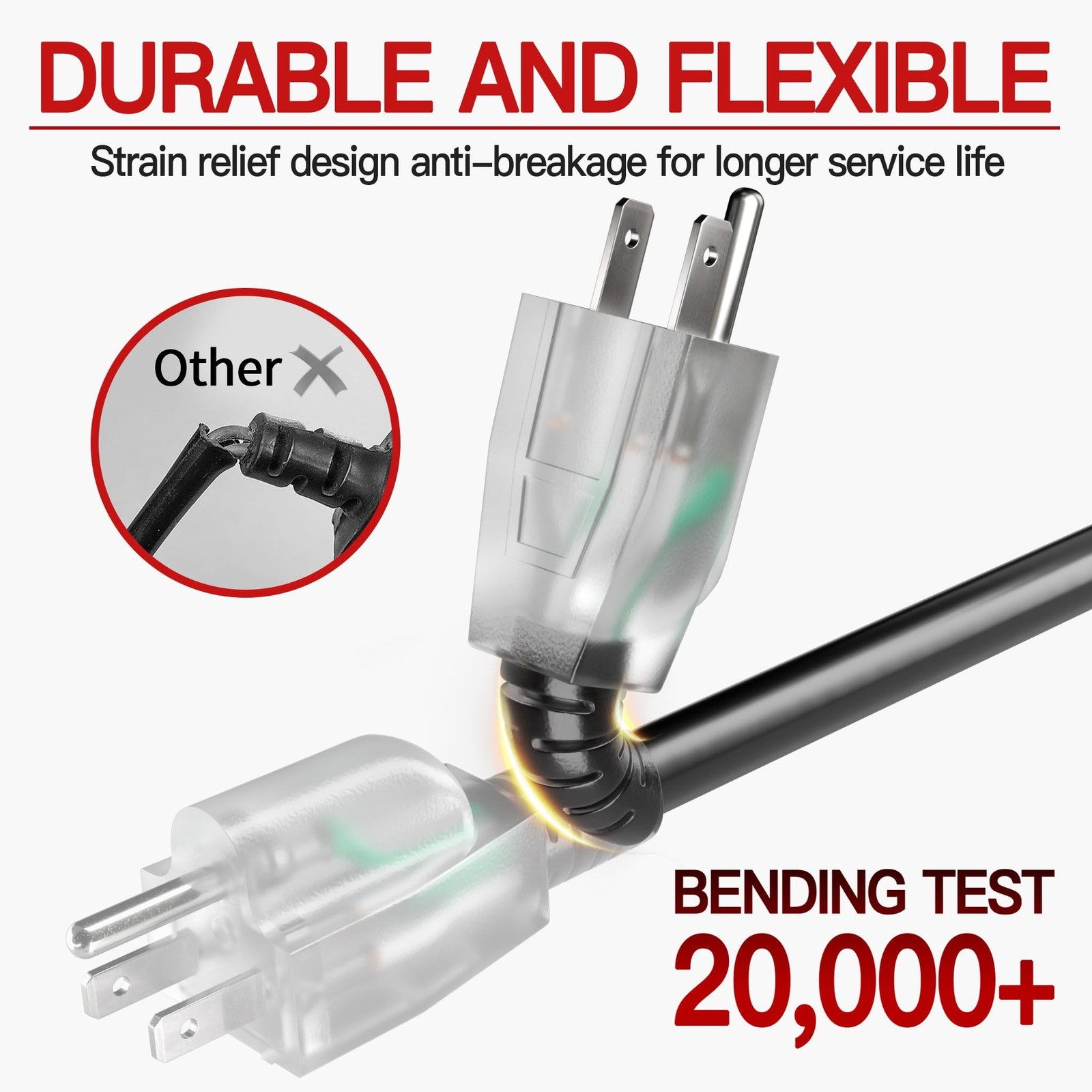 25 FT 10 Gauge Extension Cord Outdoor, Heavy Duty Weatherproof & Flame Retard…