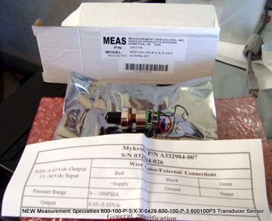 NEW Measurement Specialties Transducer MSP-600-100-P-3-N-1 MYKROLIS A332984-007
