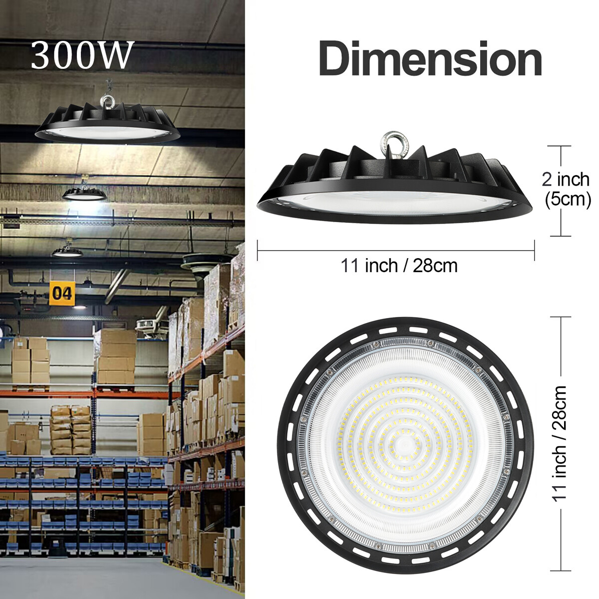 300W UFO LED High Bay Light Industrial Commercial Factory Warehouse Shop Light