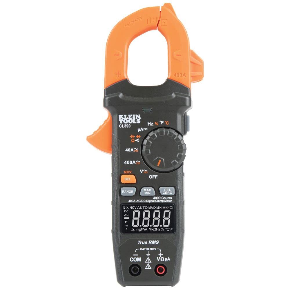 Klein Tools CL390 Digital Clamp Meter AC DC Current Voltage Testing Device