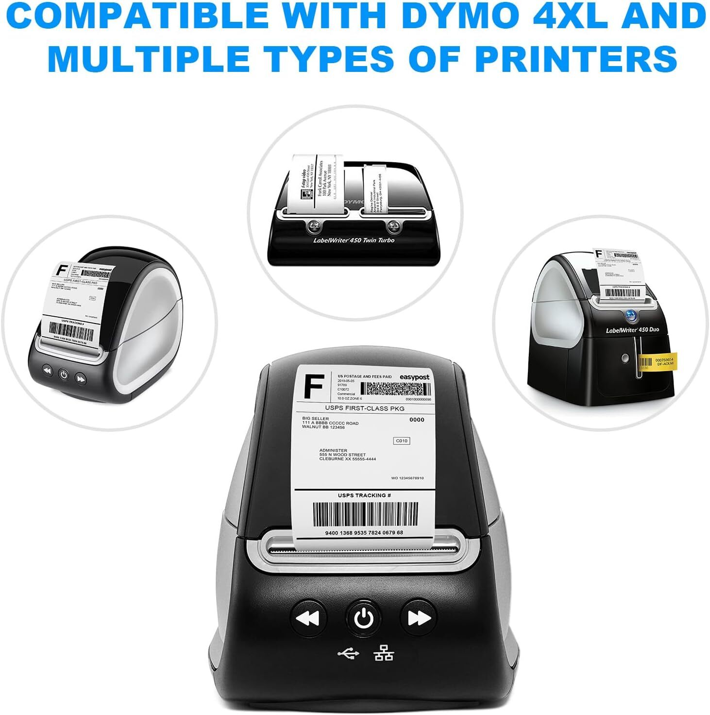 500 4×6 Fanfold Direct Thermal Direct Shipping Labels for Zebra & Rollo Printers