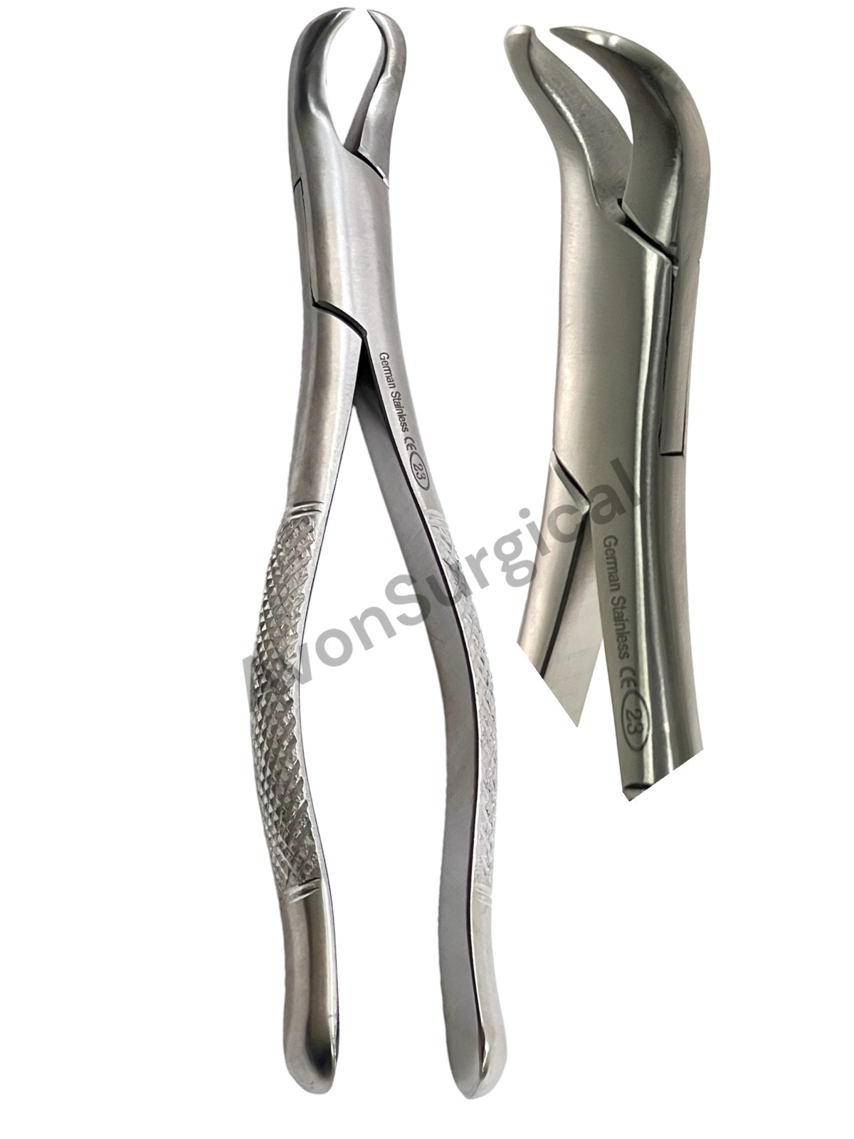 GERMAN STAINLESS DENTAL TOOTH EXTRACTING FORCEPS # 23 COW HORN LOWER MOLAR