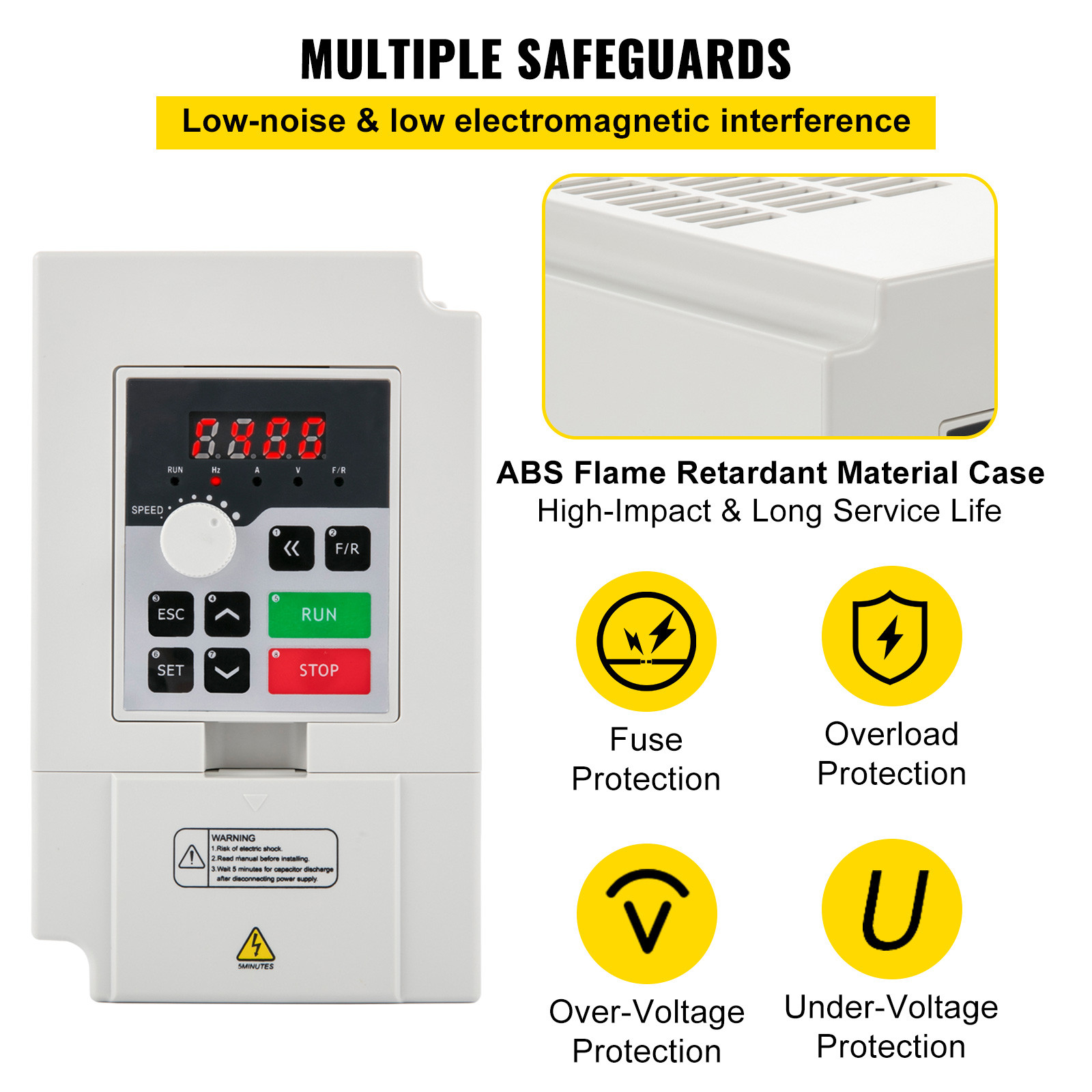 VEVOR 3KW 4HP 220V Variable Frequency Drive Inverter Converter 1 To 3 Phase VFD
