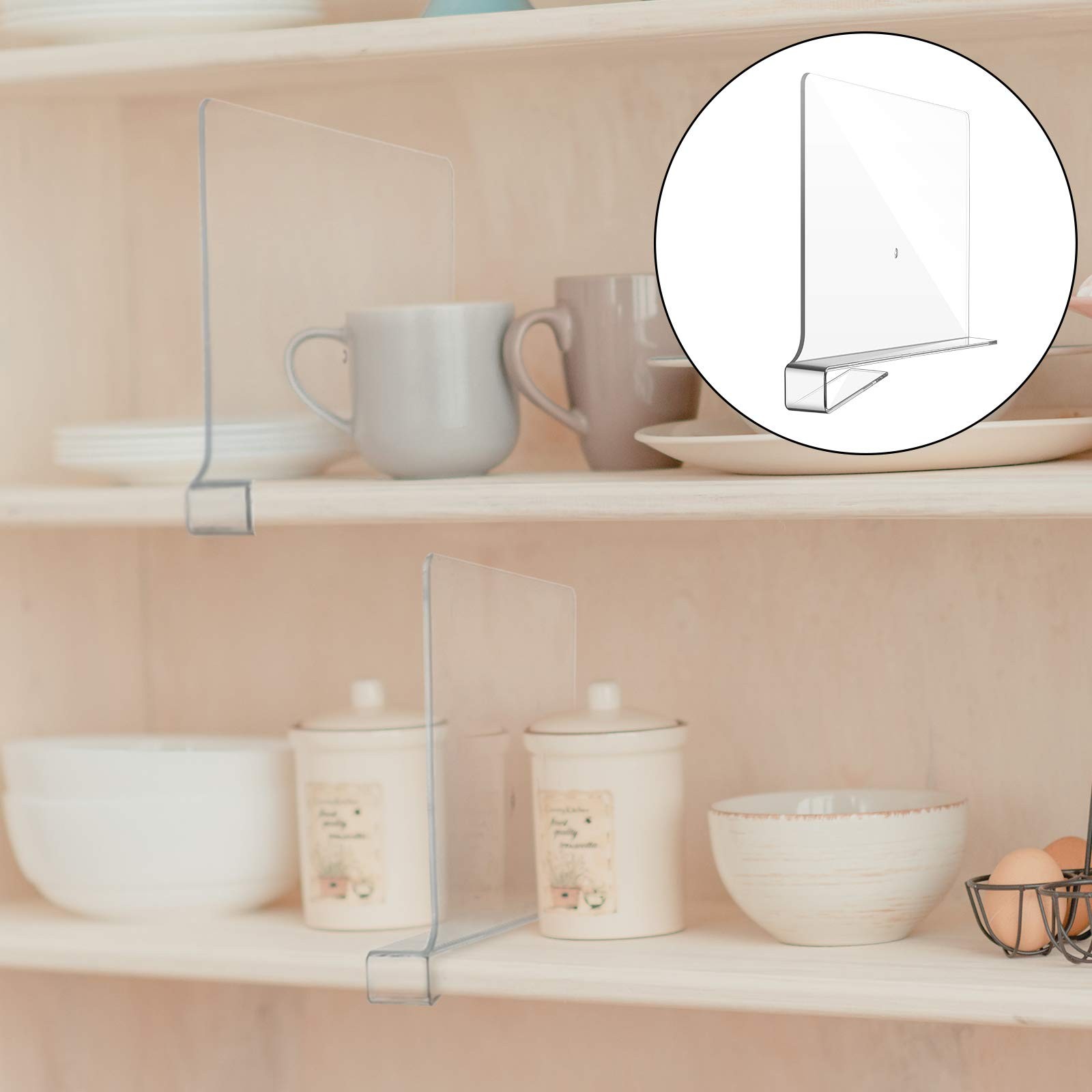 12 Pieces Clear Acrylic Shelf Dividers for Closet 12 x 8 x 0.2 inch,