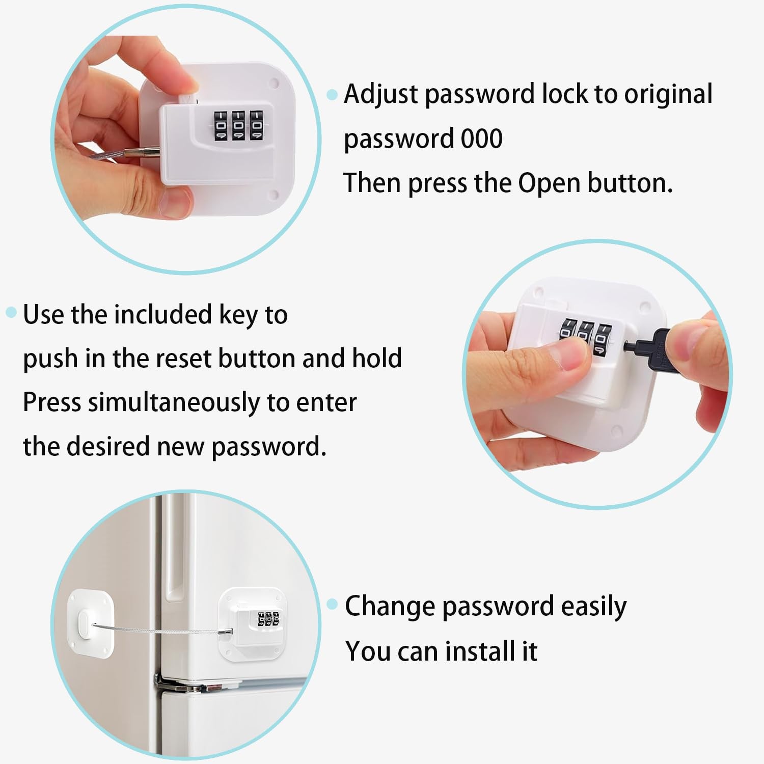 Fridge Lock Refrigerator Freezer Childproof Locks for Cabinets and Drawers Ea…