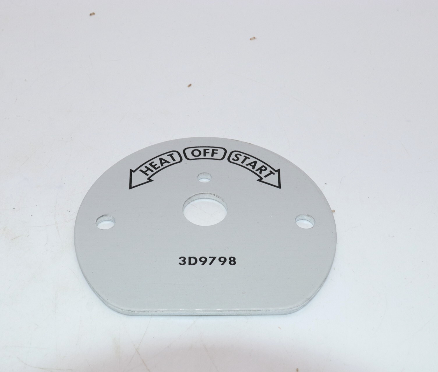 Caterpillar 3D9798 Switch Plate HEAT OFF START Indicator OEM CAT Dash Label NOS