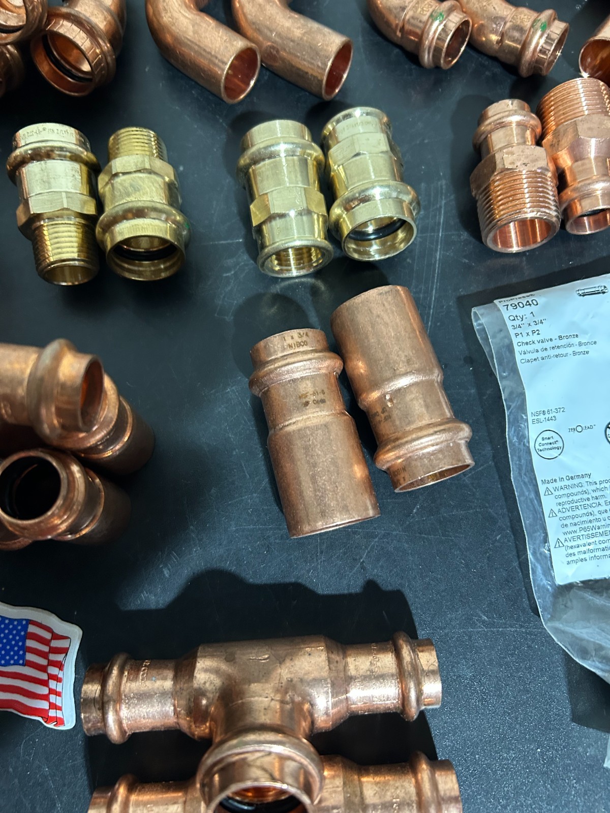 PROPRESS NIBCO VIEGA COPPER PRO PRESS FITTINGS 3/4″ NIB. MADE IN USA QTY 71