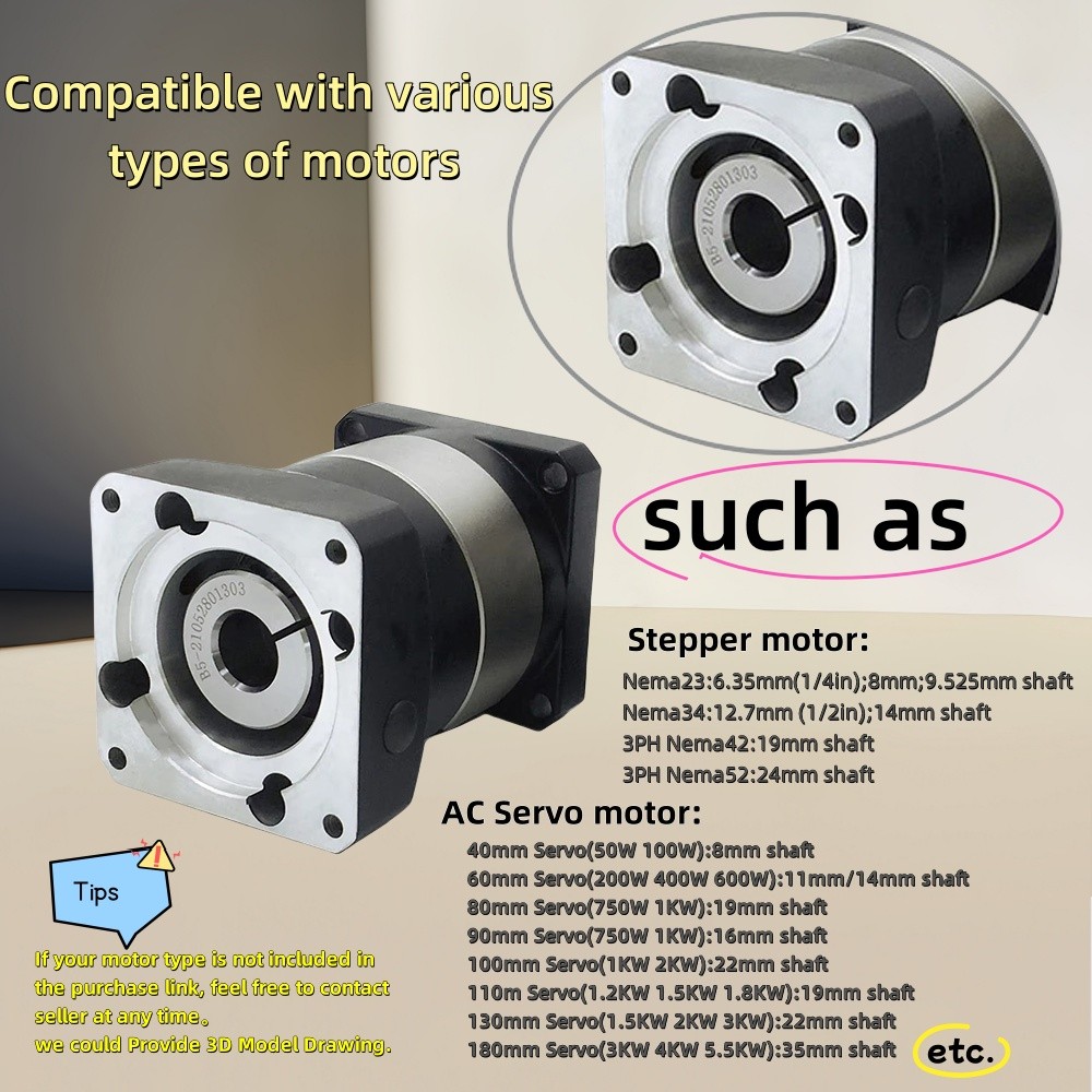 Nema 23 34 Planetary Gearbox Gear Head Reducer for 57 86 Stepper Motor 5:1~100:1