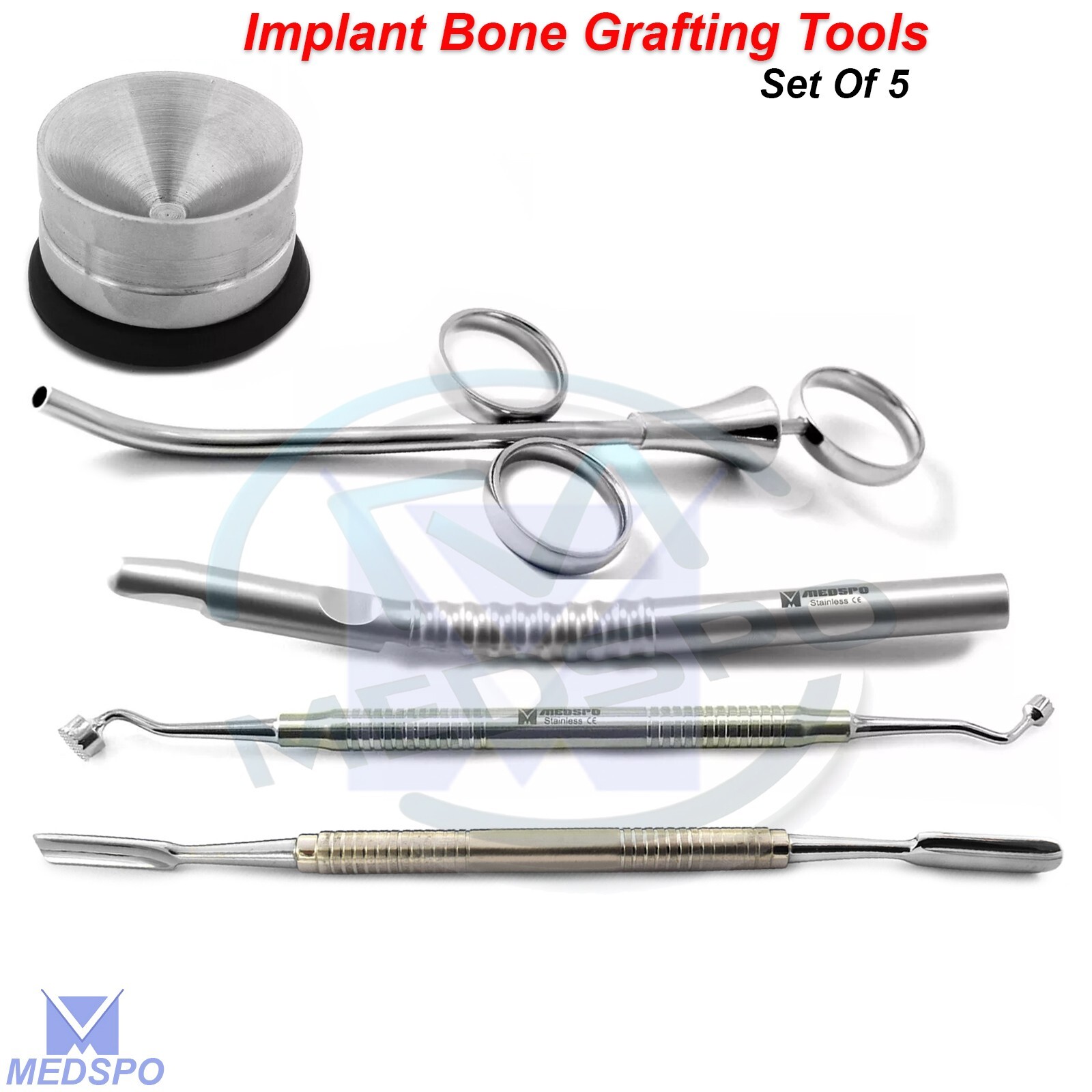 Dental Surgery Implant Bone Graft Packer Compactor Graft Syringe Amalgam Pot Set