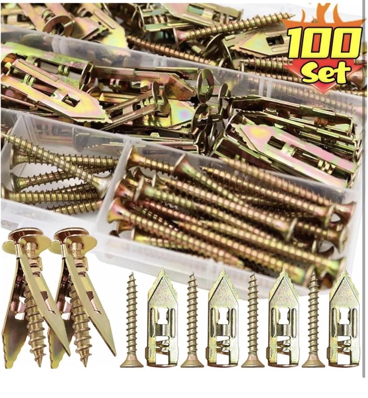 20 Pcs Self Drilling Drywall Anchors with 20 Screws Kit for TV Shelf Straps