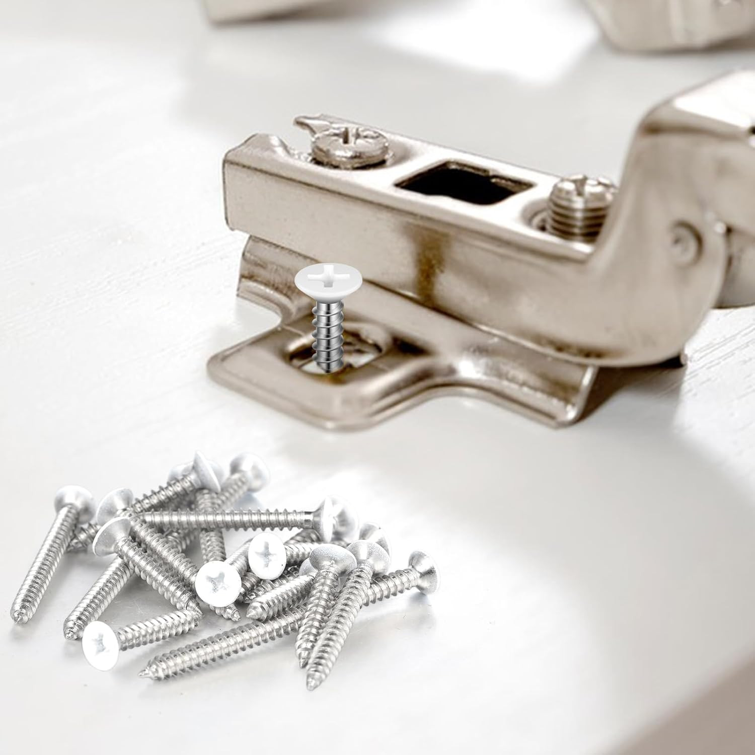 150PCS White Head Screws #6 White Screws for 2.8mm-3.0mm Holes,2”,1-1/2”,1