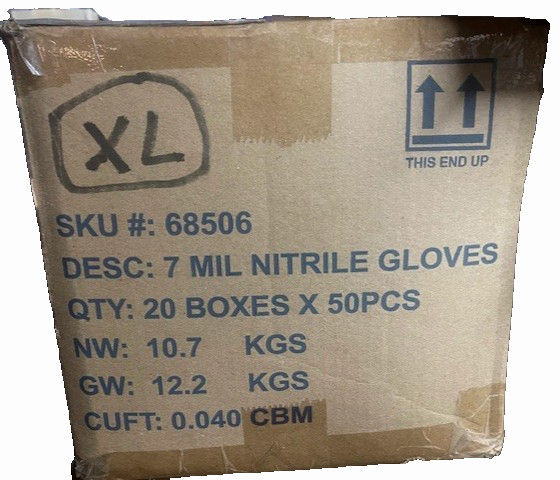 Nitrile Gloves ( 7 MIL ) HEAVY DUTY CASE = 20 BOXES (XL) Hardy 68506 (FREE SHIP)