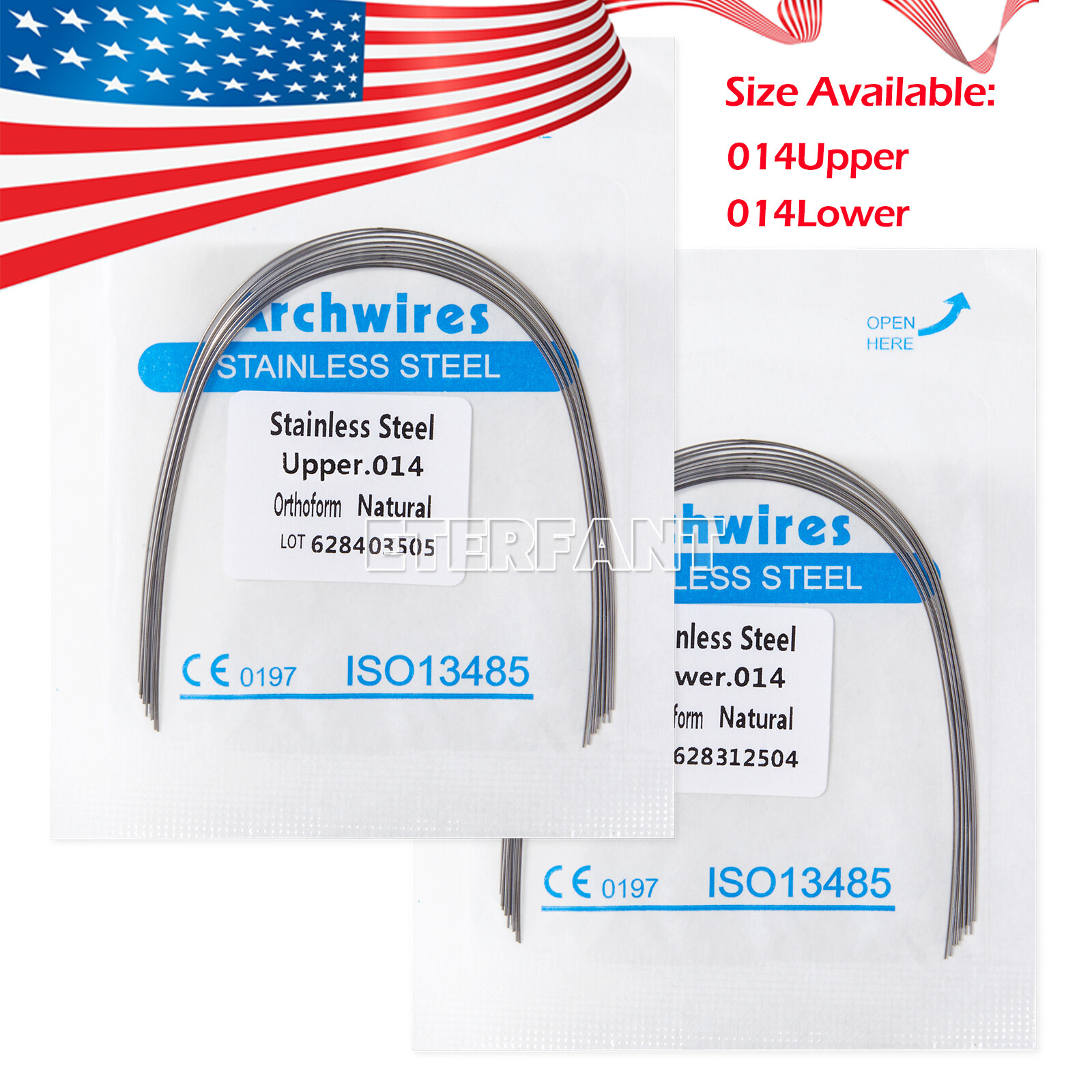 Dental Ortho Stainless Steel/NIti Super Elastic Arch Wires Round Ovoid Natural