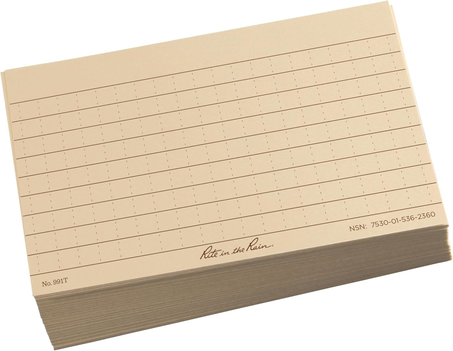 Weatherproof Index Cards, 3″ x 5″, Universal Pattern, Tan (No. 991T)