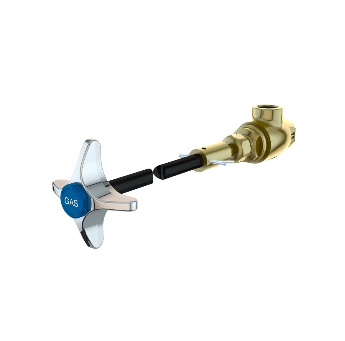 WaterSaver Remote Control Fume Hood Gas Fitting. Rod Type, Angle Pattern