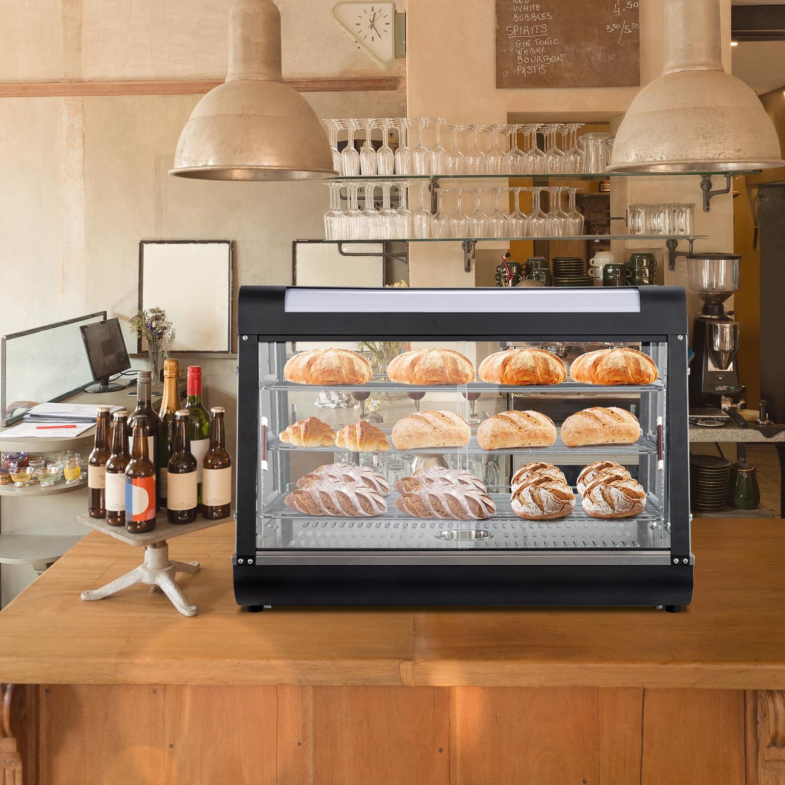 ROVSUN 3 Tier 35″ Commercial Heat Food Pizza Warmer Display Show Case Heavy Duty