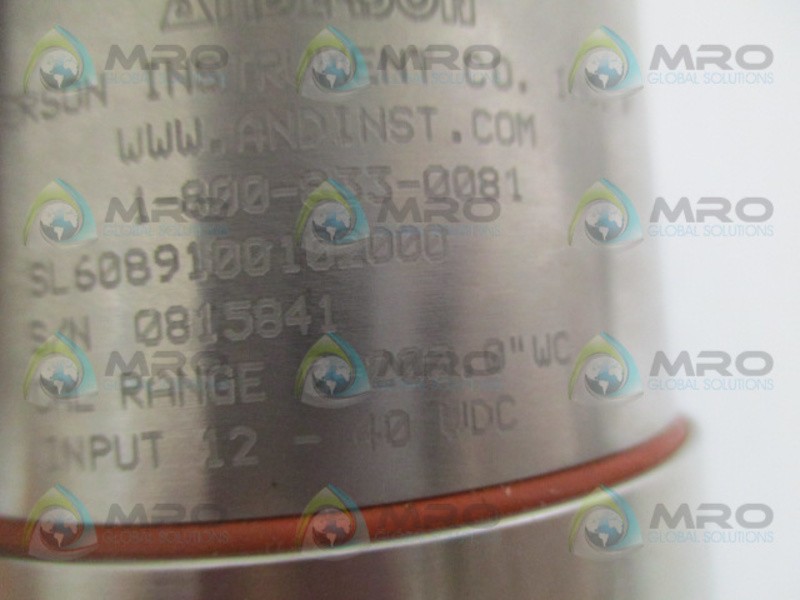 ANDERSON SL6089100102000 LEVEL TRANSMITTER 0-200.0″WC 12-40VDC NSNP