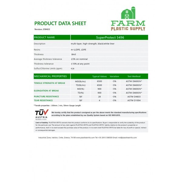 Engineered Ultra-Strength Silage Tarp 8 mil Black/White Plastic Sheeting