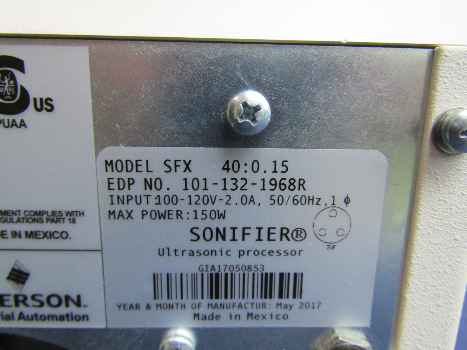 Branson SFX 150 Digital Sonifier base unit power supply. GUARANTEED