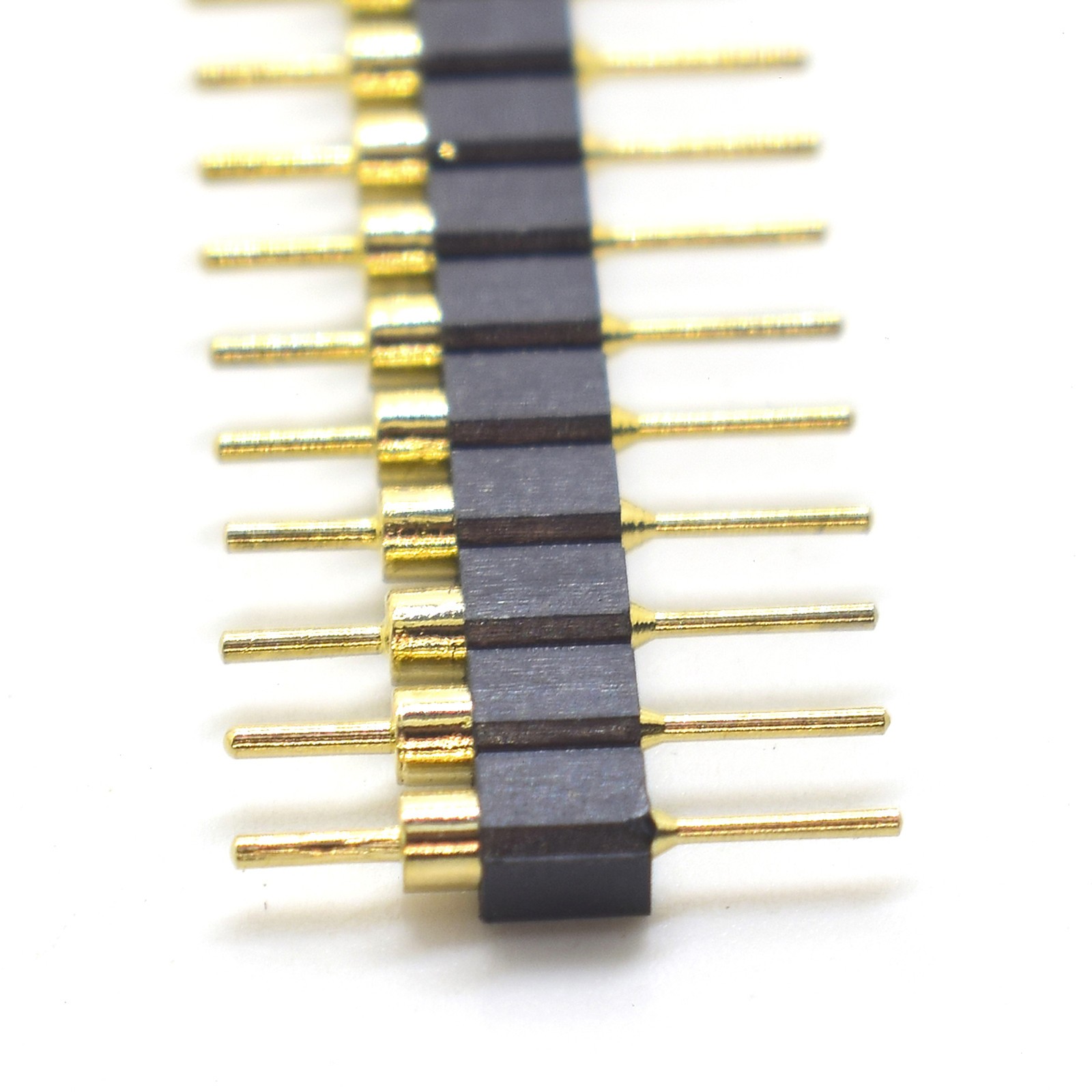 100x Gold Round 40pin Male single row 0.1″ 2.54mm pitch PCB Panel Pin Header US