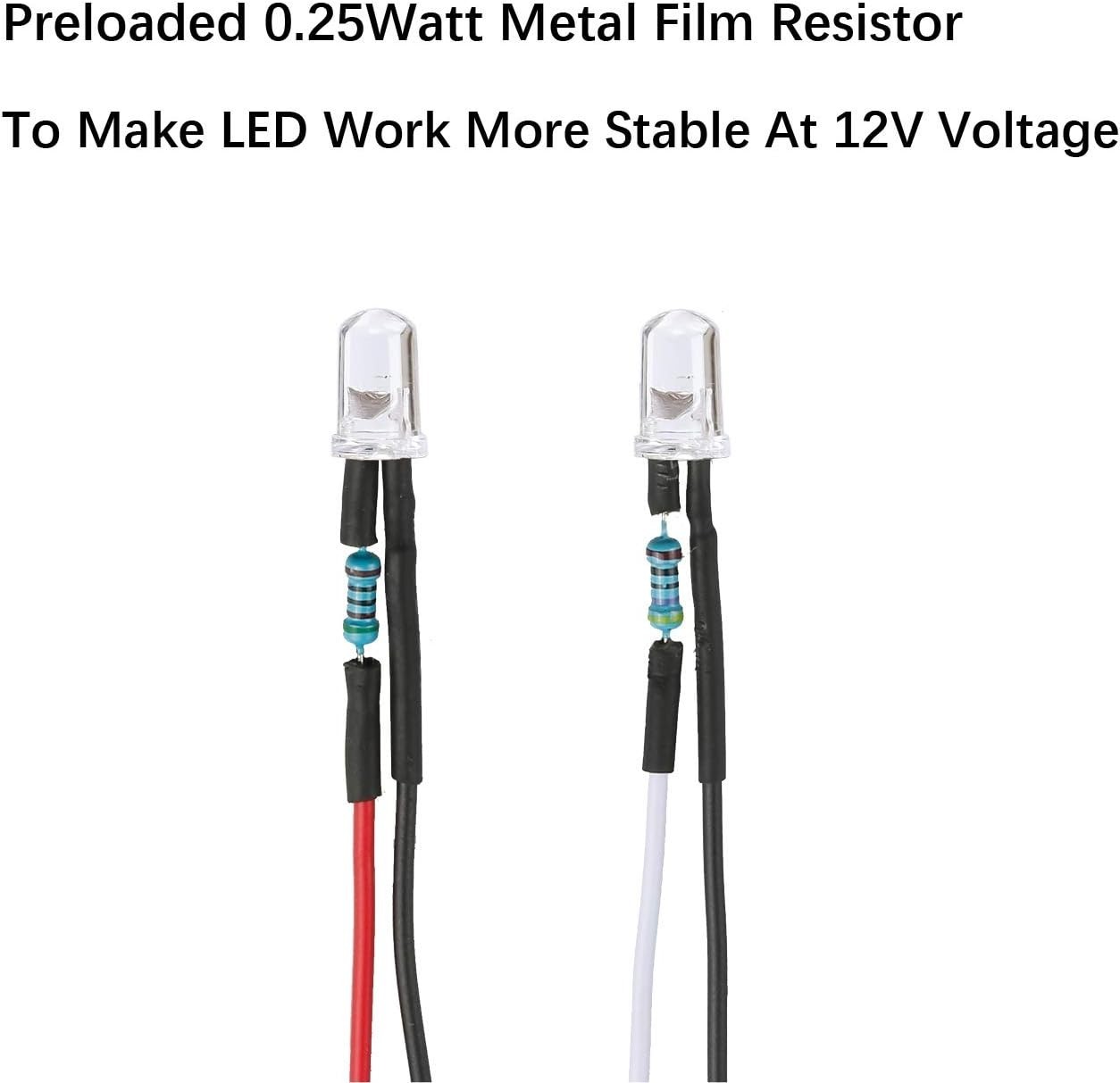 56 Pcs 12V LED Lights, 7 Colors, Pre-Wired 5mm Assorted Kit, Small LED Bulbs