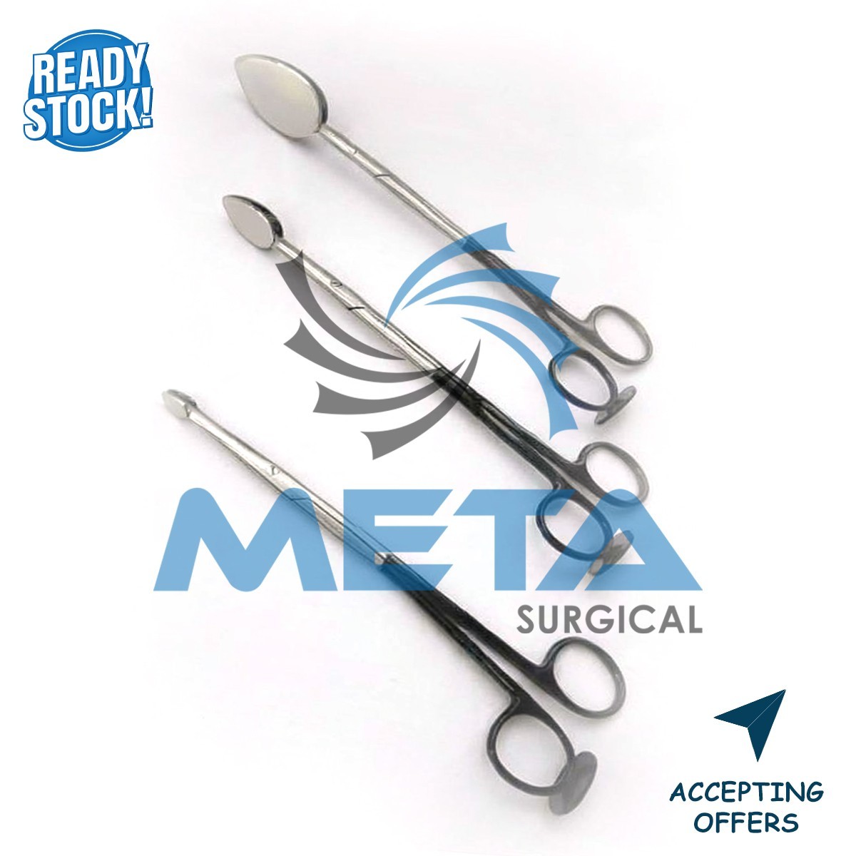 Trepsat Facial Flap dissector scissors set of 3pcs,10mm,15mm,20mm Premium