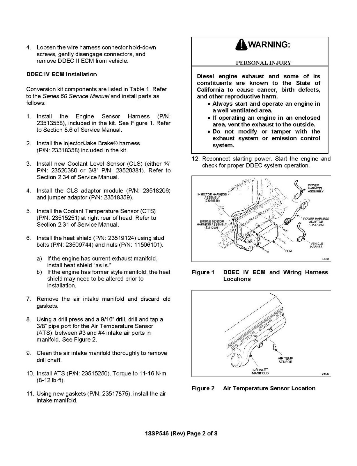 Conversion Guide Fits DD Series 60 DDEC II to DDEC IV 18SP546 – Printed Manual