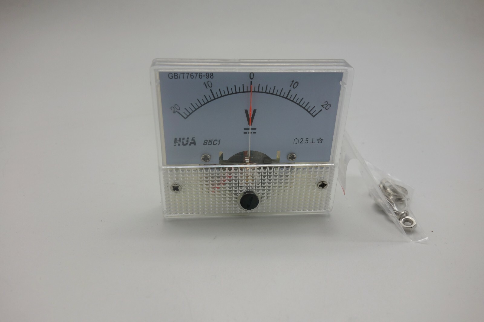 DC Minus Zero Plus -20V-+20V Analog 85C1 56*64mm Voltage Analogue Panel meter