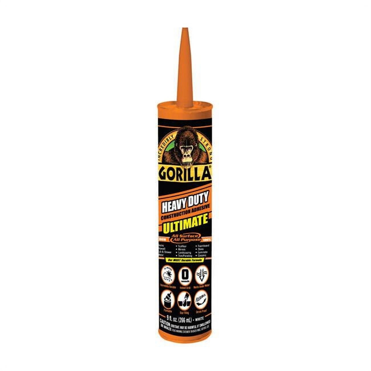 (3 Pack) Gorilla Ultimate Construction Adhesive Heavy Duty Waterproof Glue, 9 oz