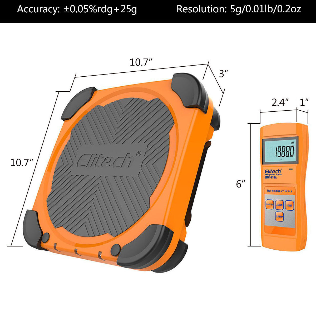 Elitech 330LBS/150KG Electronic Refrigerant AC Charging Weight Scale LMC-210A