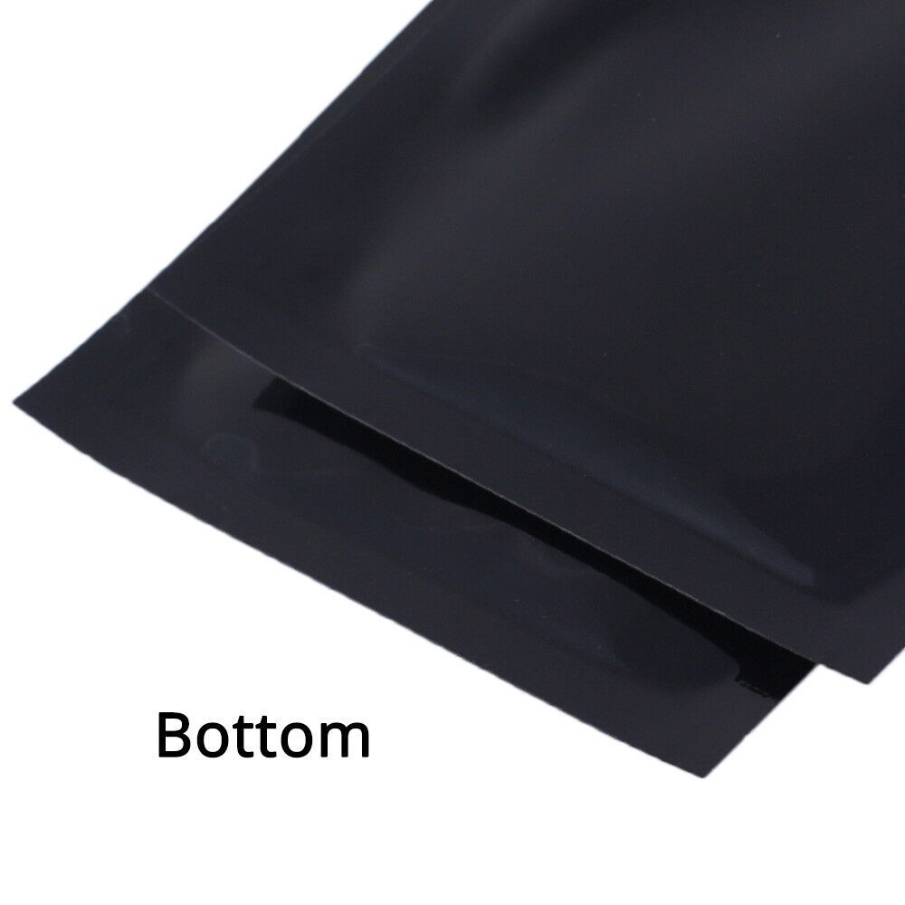 50PCS Premium 4×6″ Matte Black Small Double-Sided Mylar Foil Zip Storage Bags