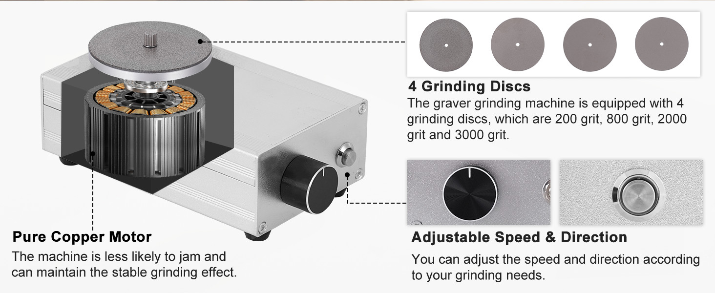 4000Rpm Engraving Knife Sharpening Machine Carving Tool Sharpener with 4