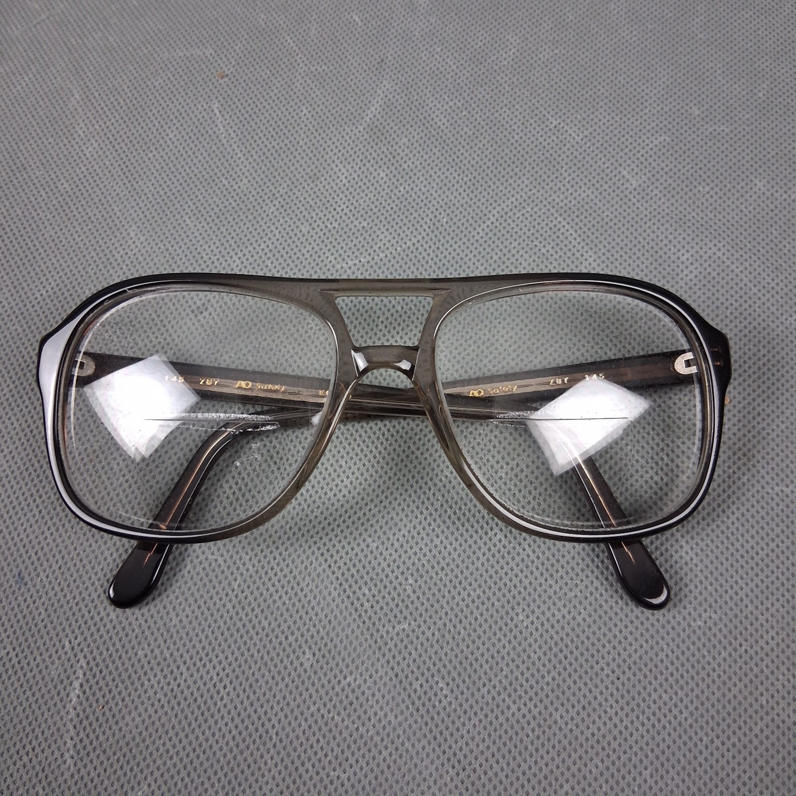 Vintage American Optical Z87 EC 100 Eyeglasses Frame 55 18 145mm Gray AO Safety