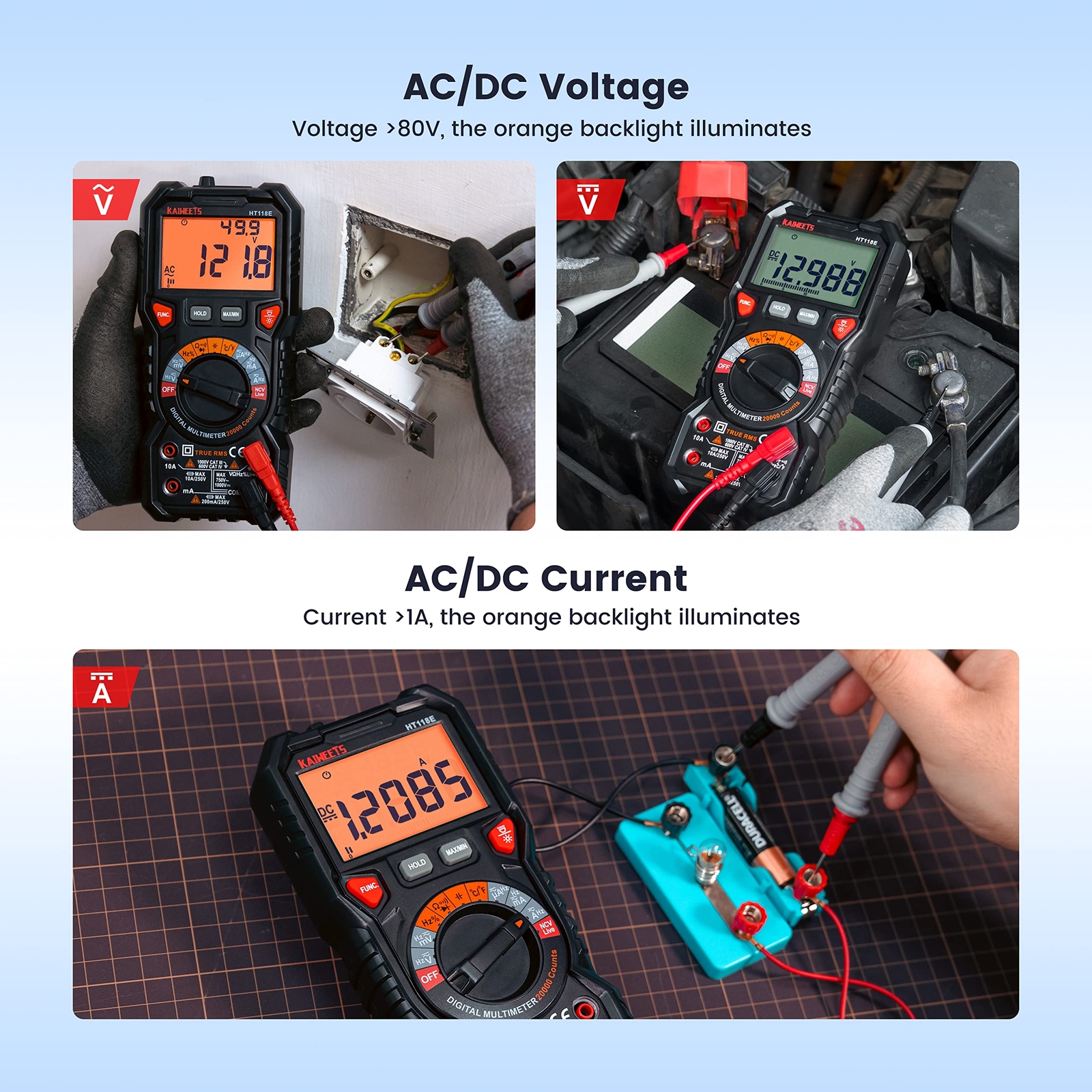 KAIWEETS HT118E Digital Multimeter TRMS 20000 Counts with Higher Resolution