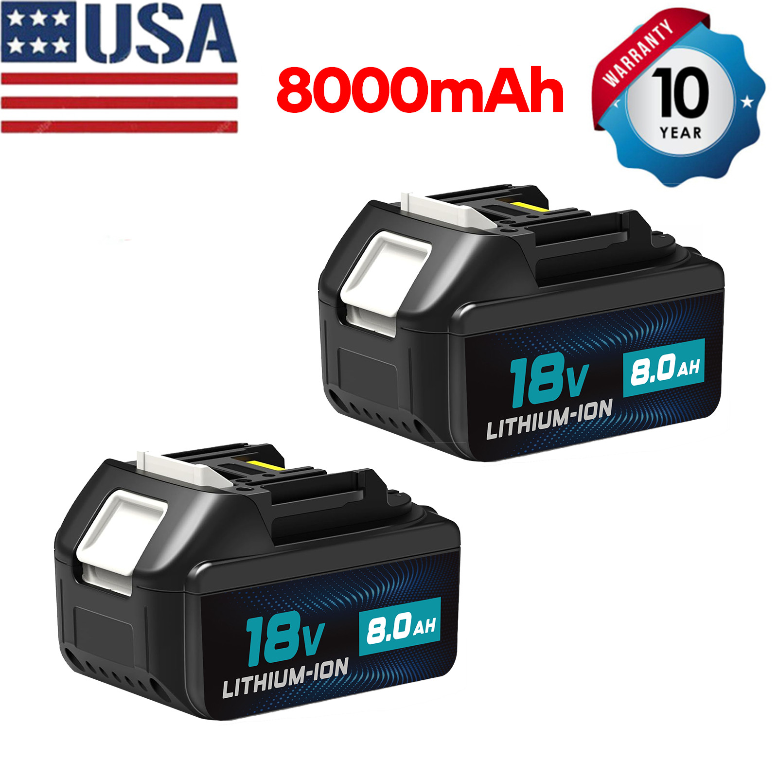 8.0Ah Li-ion Battery For Makita 18V Lithium LXT BL1860B BL1850B BL1840 US
