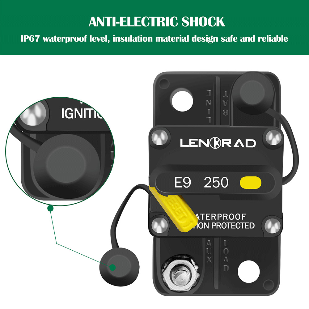 30A-250 Amp Circuit Breaker with Manual Reset 12V48V Dc Waterproof Auto/Marine