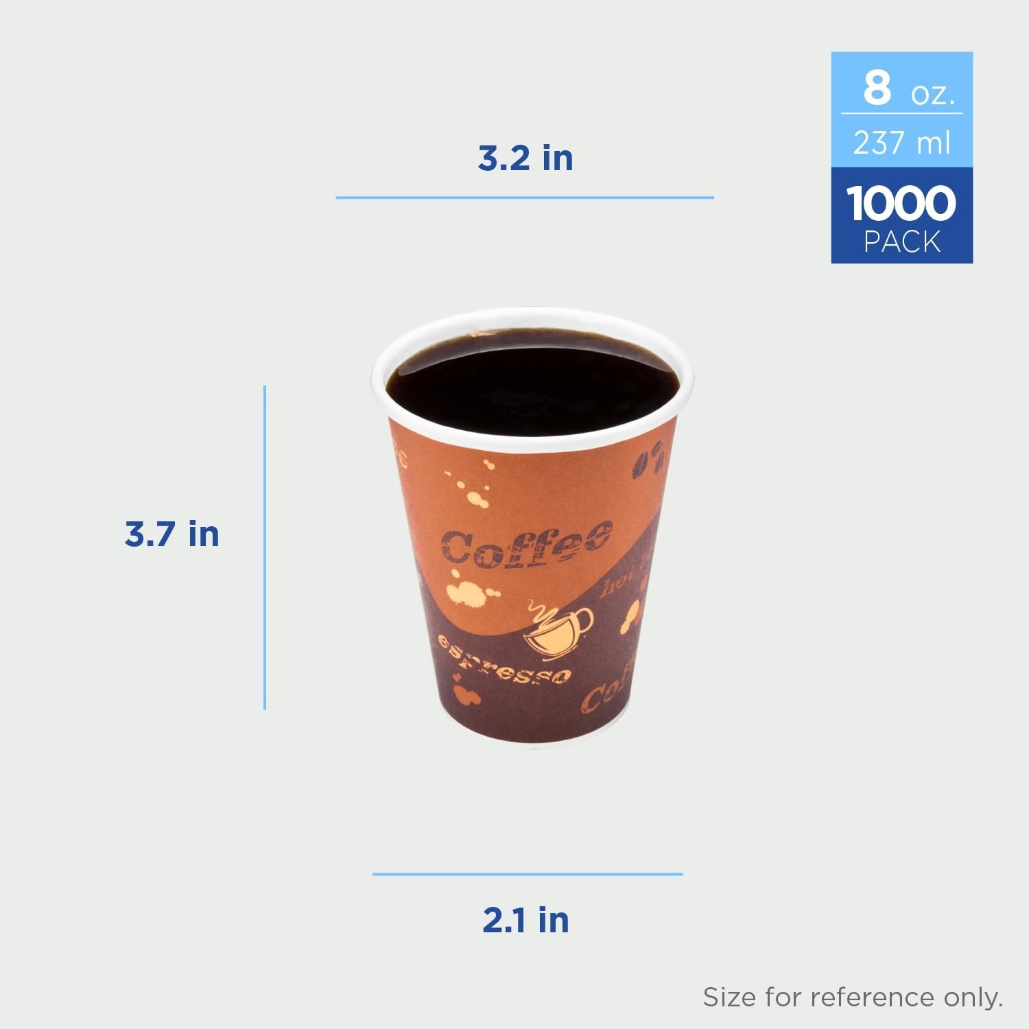 Karat 8oz Paper Hot Coffee Cups 1000 ct Disposable for Cafes
