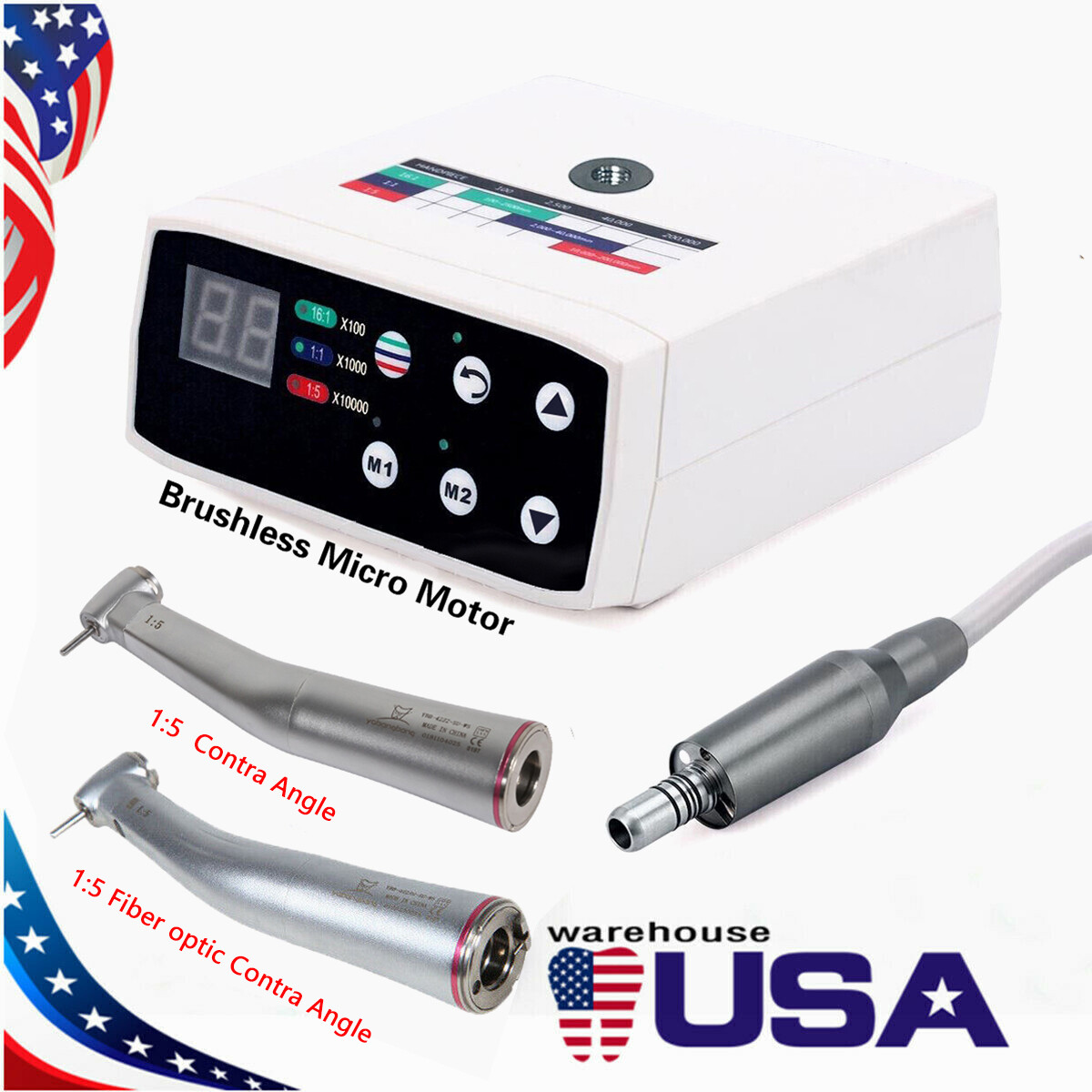 NSK Style Dental Brushless Electric Micro Motor 1:1/1:5 Increasing Handpiece ty
