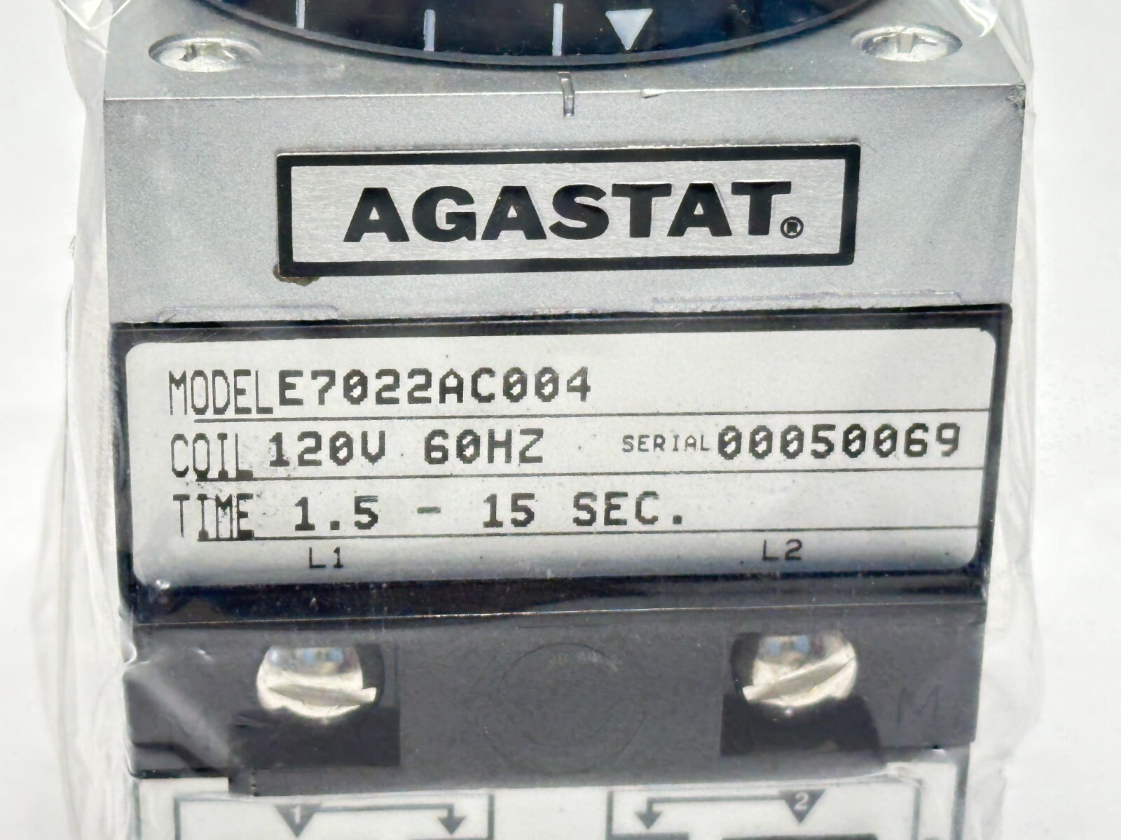 Thomas & Betts E7022AC004 Agastat Timing Relay 1.5-15 Seconds 120V Coil