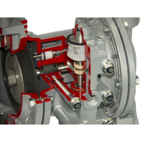 Dayton 3Hjw8 Double Diaphragm Pump, Aluminum, Air Operated, Santoprene, 28 Gpm