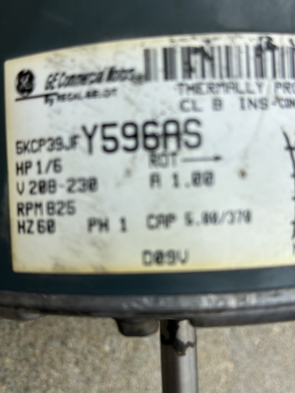 Goodman GE Y596A6 Compressor Fan Motor ￼5KCP39JF