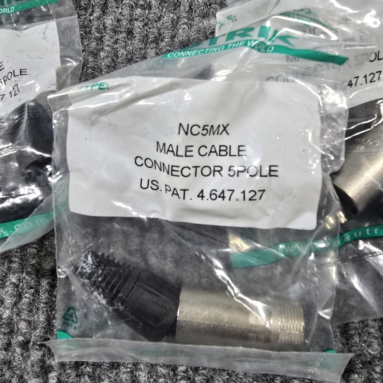 Neutrik NC5MX Male Cable Connector 5 Pole Lot of 3 New Sealed Audio XLR Plugs